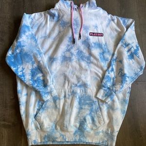 Playboy blue tie dye hoodie
